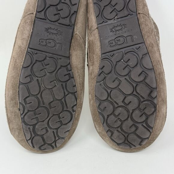 Ugg Ascot Tweed Slippers Shoes Mens 10 Brown Suede Sheepskin Wool Lined Comfort main image 4